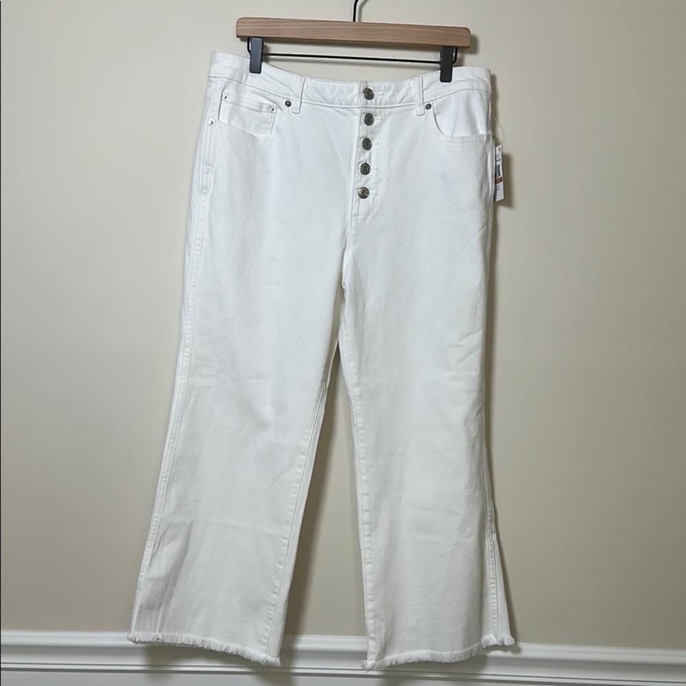 Michael Kors White Selma Cropped Flare Size 12 New With Tags